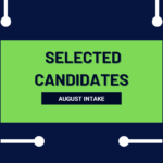 selected candidates for august intake