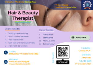 hair & Beauty Therapist , october intake