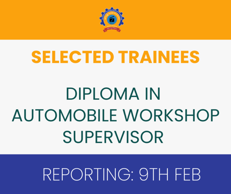 Selected Trainees for Diploma